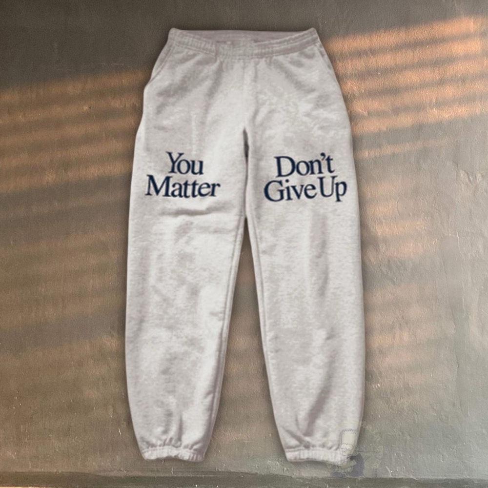 Praying Don't Give Up Sweats Grey you matter luxury designer unisex streetwear